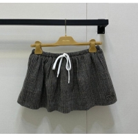 ​Promotional Miu Miu Wool Mini Skirt MM101422 Black/Grey/White 2025