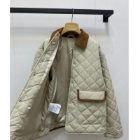 ​Trendy Design Miu Miu Quilted Padded Jacket with Calf Leather Suede MM101423 Apricot 2025