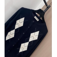 ​Best Price Miu Miu Wool Blend Cardigan with Bow MM101427 Black 2025