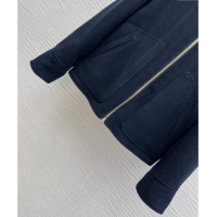 Top Quality Miu Miu Wool and Padded Jacket 1015 Dark Blue 2025