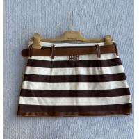 Classic Specials Miu Miu Striped Mini Skirt 1015 Brown 2025