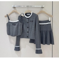 New Release Creation Miu Miu Wool Vest M101704 Grey 2025