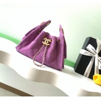 Super Quality Chanel 25 Mini Hobo Handbag in Suede AS5631 Purple 2025