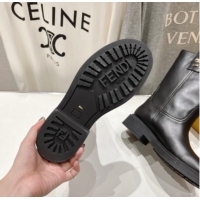 Stylish Fendi Filo Flat Ankle Boots in Calf Leather Black 2025 FE103004 1030027