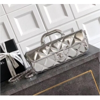 Famous Brand Chanel Mirror Calfskin Flap Bag With Chain AP4893 Metallic Silver 2025