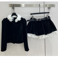 ​Good Looking Miu Miu Jacket and Skirt Set with Lace and Sequins M110502 2025