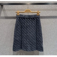 Unique Grade Miu Miu Wool Knit Skirt M110507 Grey 2025