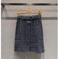 Unique Grade Miu Miu Wool Knit Skirt M110507 Grey 2025