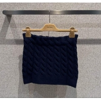 Fashion Discount Miu Miu Wool Knit Mini Skirt M110508 Blue 2025