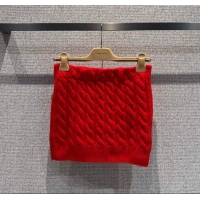 Best Price Miu Miu Wool Knit Mini Skirt M110508 Red 2025