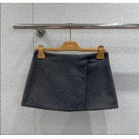 Buy Classic Miu Miu Wool Knit Mini Skirt M110509 Grey 2025