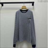 ​Modern Classic Miu Miu Cotton Striped T-Shirt M110514 Grey/Blue 2025