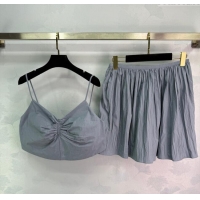 Good Taste Miu Miu Cotton Vest and Skirt Set M110521 Grey 2025