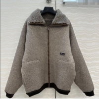 Best Product Miu Miu Wool Blend Jacket M110533 Grey 2025