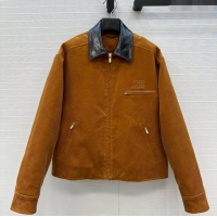 New Release Creation Miu Miu Corduroy Cotton Jacket M110546 Brown 2025