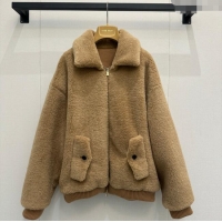 Best Product Miu Miu Teddy Fur and Wool Jacket M110547 Brown 2025