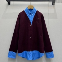 Most Popular Miu Miu Wool Shirt M110517 Burgundy/Blue 2025
