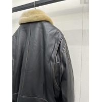 Top Grade Miu Miu Lambskin Leather Jacket MM111423 Black 2025
