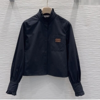 Famous Brand Miu Miu Cotton Shirt MM111421 Black 2025