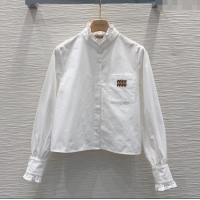 New Release Creation Miu Miu Cotton Shirt MM111421 White 2025