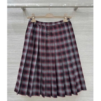 Buy Fashionable Miu Miu Plaid Shirt and Skirt Set MM111438 Red 2025