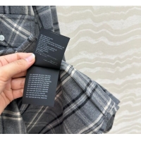 Top Quality Miu Miu Plaid Shirt MM111429 Grey 2025