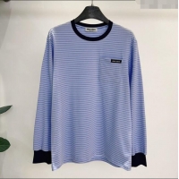 Market Sells Miu Miu Cotton T-Shirt MM111431 Blue 2025