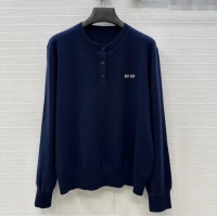 Inexpensive Discount Miu Miu Cashmere Shirt MM111442 Blue 2025