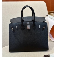 Promotional Discount Hermes Birkin 25 Bag Epsom Leather HB25 Black/Silver