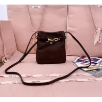Top Quality Miu Miu Nappa Leather Pouch Mini Bag 5NR461 Briarwood Brown 2025