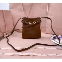 Inexpensive Miu Miu Nappa Leather Pouch Mini Bag 5NR461 Light Brown 2025