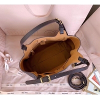 Best Price Miu Miu Leather handbag 5BA304 Dark Brown 2025