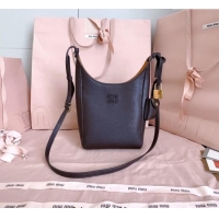 Shop Inexpensive Miu Miu Leather bucket bag 5BE099 Dark Brown 2025