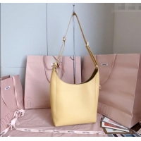 Market Sells Miu Miu Leather bucket bag 5BE098 Yellow 2025