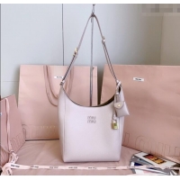 Super Quality Miu Miu Leather bucket bag Water 5BE098 Lily Pink 2025