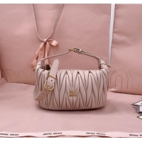 Best Design Miu Miu Matelasse Nappa Leather Pouch Mini Bag 5NE026 Powder Pink 2025