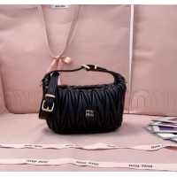 Best Product Miu Miu Matelasse Nappa Leather Pouch Mini Bag 5NE026 Black 2025
