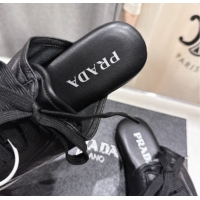 Sophisticated Prada Collapse Nappa Leather Lace-up Flat Mules Black 2025 1E989N 1027034