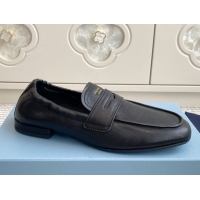 Buy Luxury Prada Shuffle Antiqued Leather Loafers Black 2025 1D051O 1027053