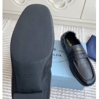 Buy Luxury Prada Shuffle Antiqued Leather Loafers Black 2025 1D051O 1027053