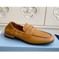 Durable Prada Shuffle Antiqued Leather Loafers Yellow 2025 1D051O 1027054
