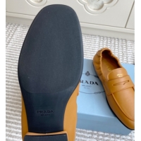 Durable Prada Shuffle Antiqued Leather Loafers Yellow 2025 1D051O 1027054