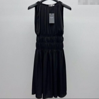 Reasonable Price Saint Laurent Pleated Dress 0814 Black 2025