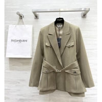 Top Quality Saint Laurent Jacket S91625 Beige 2025