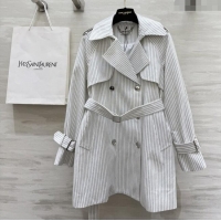 Super Quality Saint Laurent Stripe Jacket S91626 White 2025