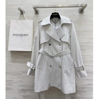 Super Quality Saint Laurent Stripe Jacket S91626 White 2025