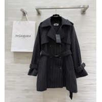 Shop Discount Saint Laurent Stripe Jacket S91701 Black 2025