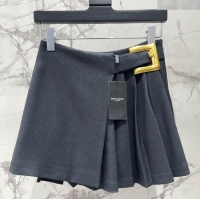 ​Unique Discount Saint Laurent Pleated Mini Skirt 1015 Grey 2025