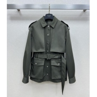 Top Quality Saint Laurent Trench Coat S090411 Green 2025