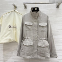 Luxury Cheap Loro Piana Linen Jacket L090207 Grey 2025